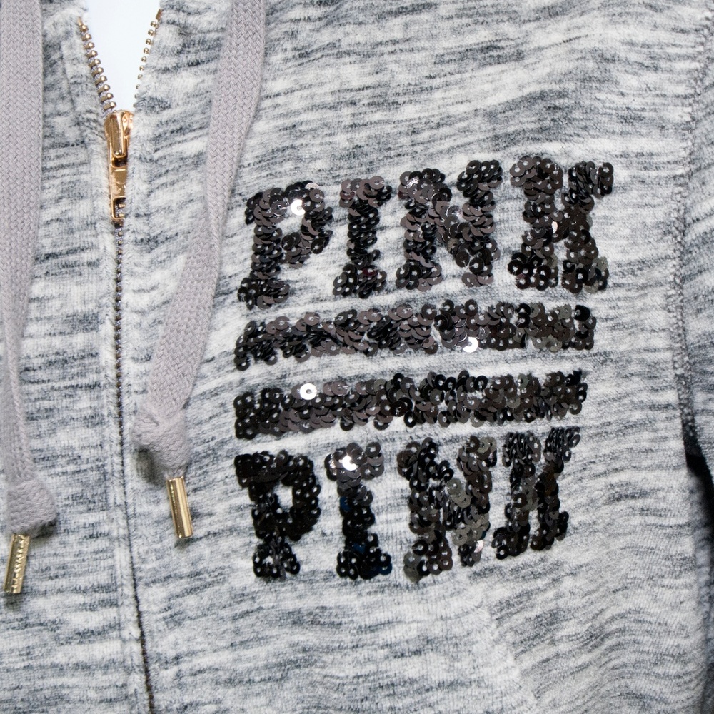 VS PINK Bling Velour Hoodie Sweats Pant Set 0600X - Picture 2 of 6